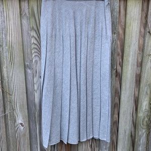 Vintage Light Grey Pleated Long Skirt Size 10p